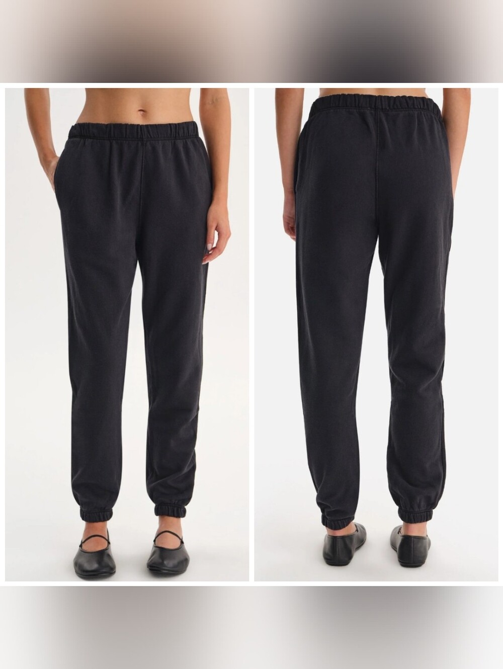 Mate The Label Organic Fleece Relaxed Pocket Sweatpants, Small, Black